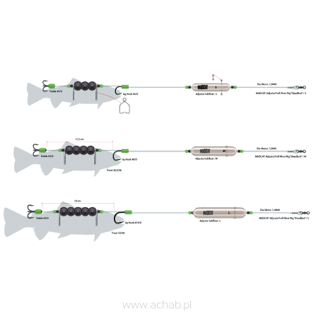 Zestaw na Suma  ADJUSTA PROFI RIVER RIG DEADBAIT