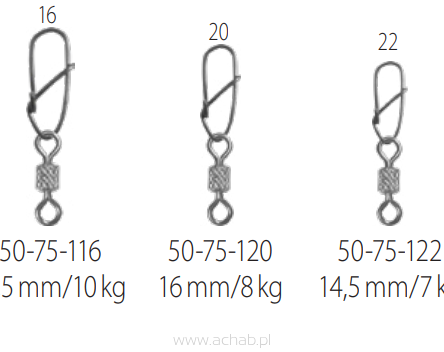 Agrafki DRAGON SUPER LOCK z krętlikami OP 10 SZT 16/10KG