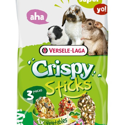Crispy Sticks Herbivores Triple Variety Pack 165g - 3 kolby dla królików, kawii domowych, szynszyli i koszatniczek