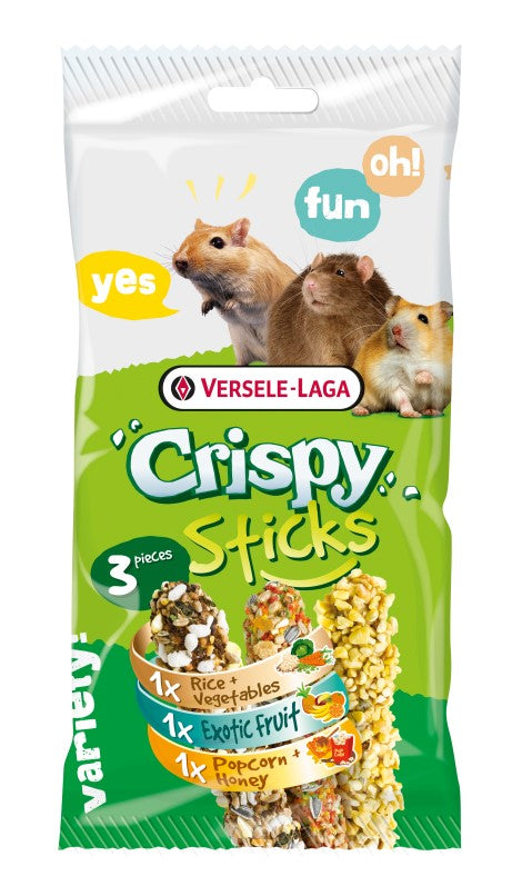 Crispy Sticks Omnivores Triple Variety Pack 165g - 3 kolby dla chomików, myszy, szczurów