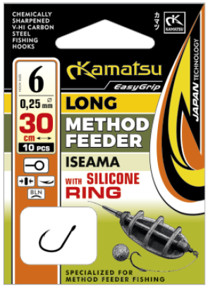 Hak Kamatsu z przyponem Method Feeder Silicone Ring Iseama 30cm
