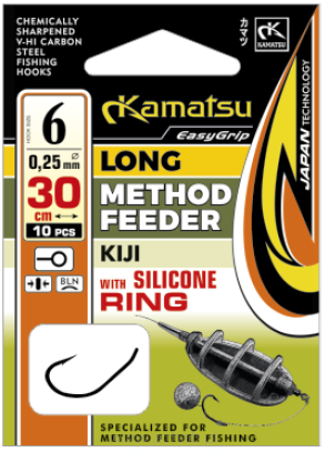 Hak Kamatsu z przyponem Method Feeder Silicone Ring Kiji 30cm