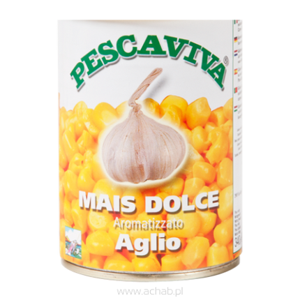 Kukurydza WĘDKARSKA Pescaviva Czosnek w puszce 340g WŁOSKA