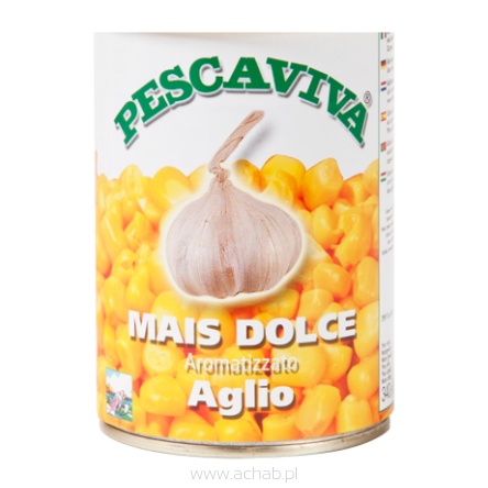 Kukurydza WĘDKARSKA Pescaviva Czosnek w puszce 340g WŁOSKA