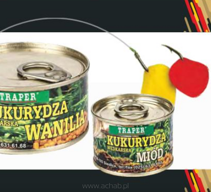 Kukurydza WĘDKARSKA  puszka 70g SMAK WANILIA TRAPER