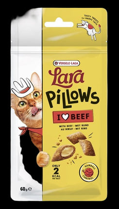 Lara Snack PILLOWS with BEEF Hairball Control 60g - przysmak wspierający eliminację kul włosowych ze słodem i celulozą