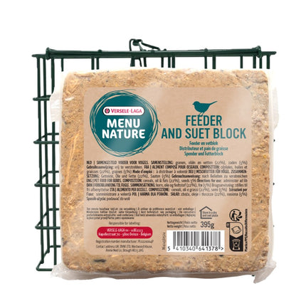 MN Feeder with Suetblock - Blok tłuszczowy z nasionami + wielorazowy karmnik 395g