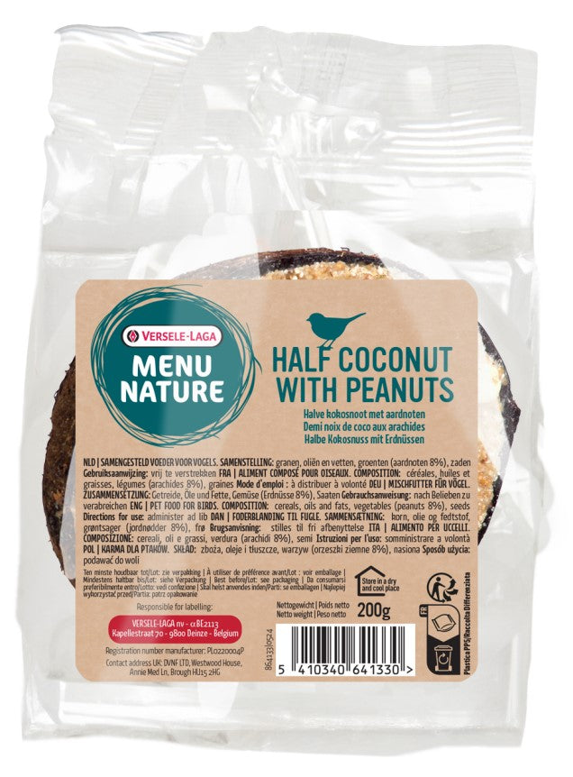 MN Half Coconut with Peanuts - Połówka kokosa z nadzieniem tłuszczowo-orzechowym 200g