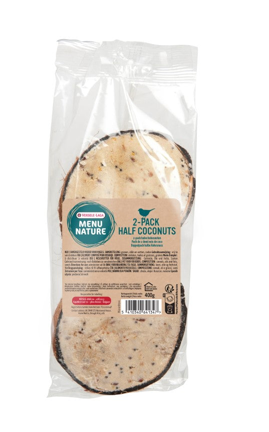MN Half Coconut with Peanuts x2 - 2 połówki kokosa z nadzieniem tłuszczowym i nasionami 400g