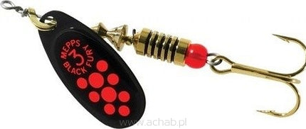 Mepps AGLIA Black Fury Czarny-czerwone kropki