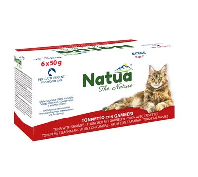 Natua (kot) - puszka 6x50g Multipack - Natural tuńczyk z krewetkami w galaretce