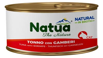 Natua (kot) - puszka 85g - Natural tuńczyk z krewetkami w bulionie