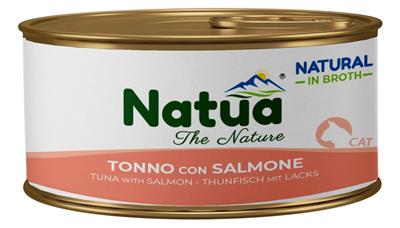 Natua (kot) - puszka 85g - Natural tuńczyk z łososiem w bulionie