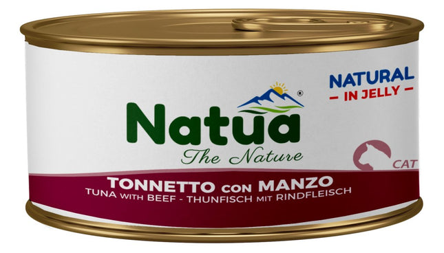 Natua (kot) - puszka 85g - Natural tuńczyk z wołowiną w galaretce