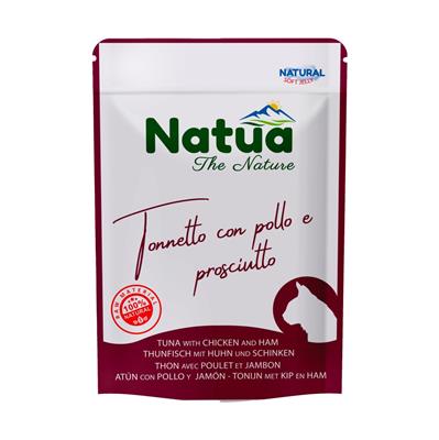 Natua (kot) - saszetka 70g - Natural tuńczyk i kurczak z szynką w delikatnej galaretce