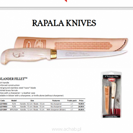 Nóż Finlander Fillet® 15CM z ostrzałką