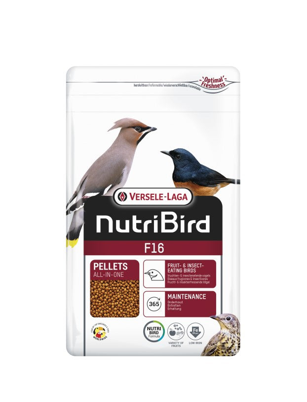 NutriBird F16 800g - granulat dla ptaków owocożernych i owadożernych (m.in. trenorów, drozdów i sójek)