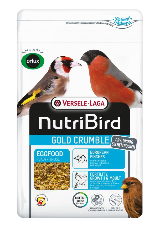 NutriBird Gold Crumble European Finches 800g - suchy pokarm jajeczny dla europejskich łuszczaków