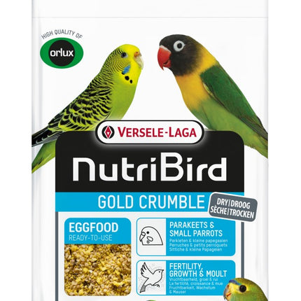 NutriBird Gold Crumble Parakeets & Small Parrots 1kg - suchy pokarm jajeczny dla papużek falistych i innych małych papużek