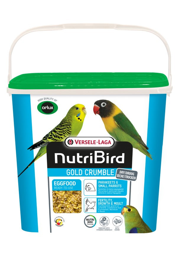 NutriBird Gold Crumble Parakeets & Small Parrots 4kg - suchy pokarm jajeczny dla papużek falistych i innych małych papużek