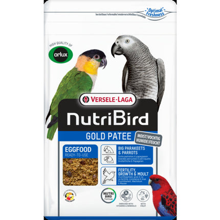 NutriBird Gold Patee Big Parakeets & Parrots 1kg - pokarm jajeczny dla średnich i dużych papug