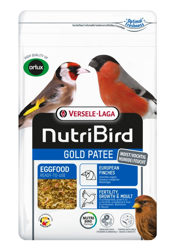 NutriBird Gold Patee European Finches 1kg - pokarm jajeczny dla ptaków tropikalnych