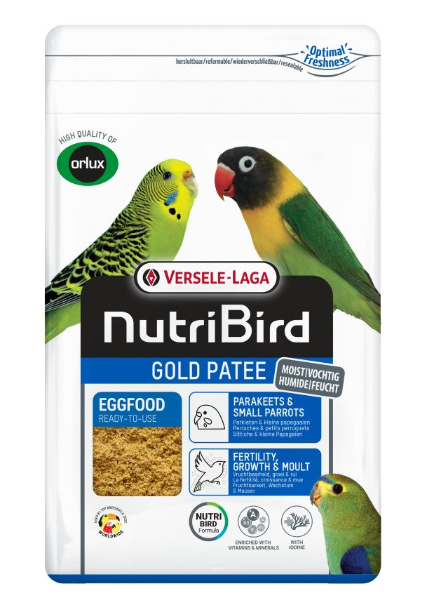 NutriBird Gold Patee Parakeets & Small Parrots 1kg - pokarm jajeczny dla małych papug i papużek