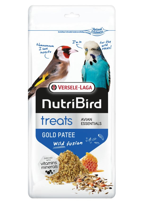 NutriBird Treats Gold Patee Wild Fusion 250g - przysmak wysokoproteinowy dla ptaków