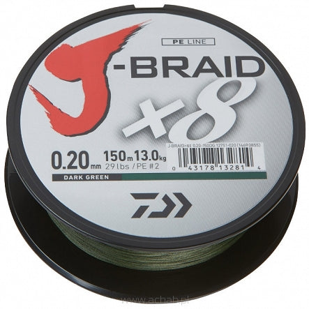 Plecionka J-BRAID - kolor zielony 150m ROZMIAR 0.06 MM