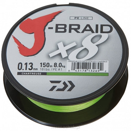 Plecionka J-BRAID kolor chartreuse 150m