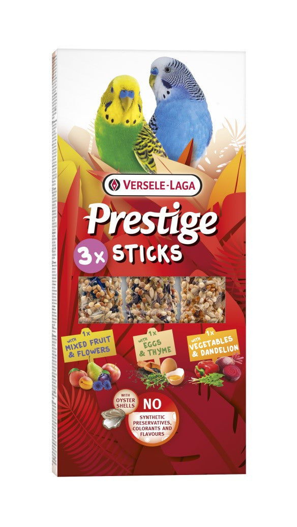 Prestige Sticks Small Parakeets Triple Variety Pack 90g - mix 3 kolb dla małych papużek
