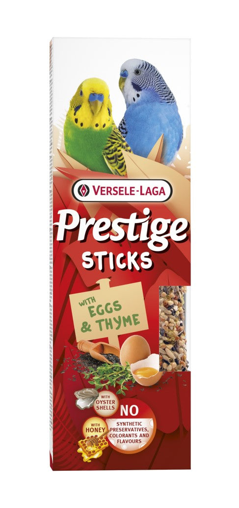 Prestige Sticks Small Parakeets with Eggs & Thyme 60g - kolby z jajkem i tymiankiem dla małych papużek