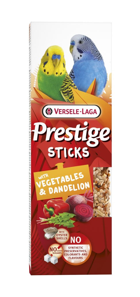 Prestige Sticks Small Parakeets with Vegetables & Dandelion 60g - kolby z warzywami i mniszkiem dla małych papużek