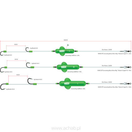SCREAMING BASIC RIVER RIG WORM & SQUID 160CM