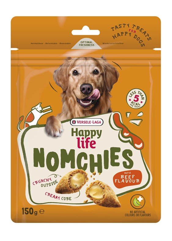 Snack NOMCHIES with BEEF FLAVOUR 150g - przysmak wspierający zdrowie zębów z dodatkiem specjalnych włókien