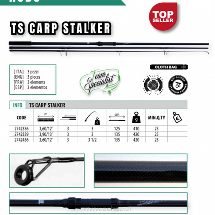Wędka Stalker Carp 360cm / 3 LBS / 3-składy