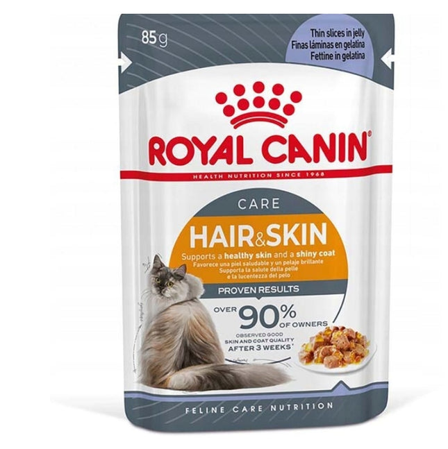 Royal Canin karma mokra mix smaków hair skin 1,02 kg galaretka 12x85g