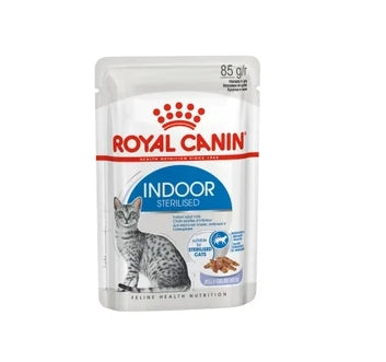 Royal Canin INDOOR Sterilised zestaw saszetek dla kota w galaretce 12x85g