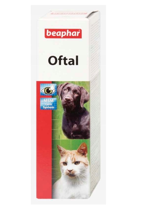 Krople do oczu dla zwierząt Beaphar Oftal 50 ml