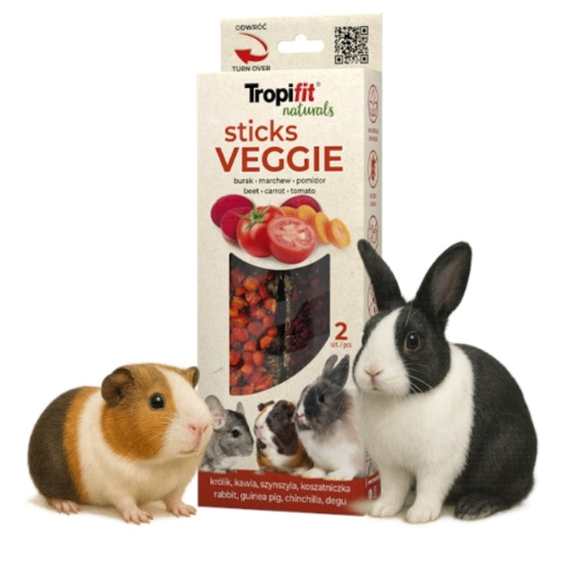 Tropifit Naturals sticks veggie kolba vege warzywna dla gryzoni królik 140g