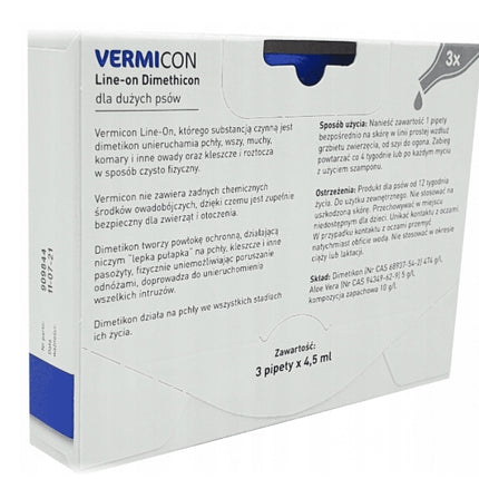 Beaphar Vermicon Krople Na Pchły Kleszcze Dla Psa L 3szt 4,5ml