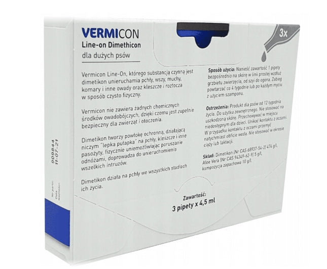 Beaphar Vermicon Krople Na Pchły Kleszcze Dla Psa L 3szt 4,5ml