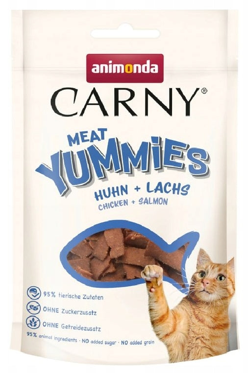 Animonda Carny Adult Meat Yummies Kurczak + łosoś 50 g przysmaki dla kota