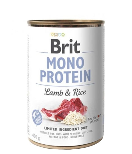 Mokra karma dla psa Brit Mono Protein jagnięcina z ryżem 400 g