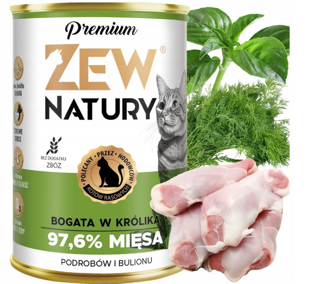 Mokra Karma Dla Kota Premium Bogata W Królika Puszka 400g Zew Natury