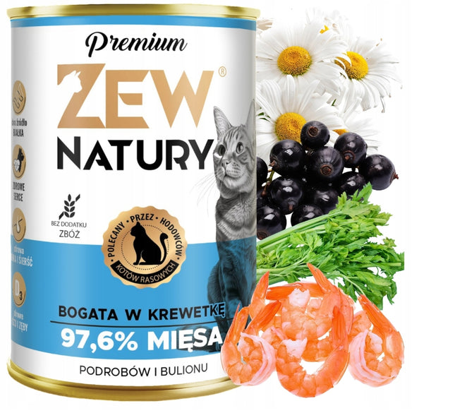 Mokra Karma Dla Kota Premium Bogata W Krewetkę Puszka 400g Zew Natury