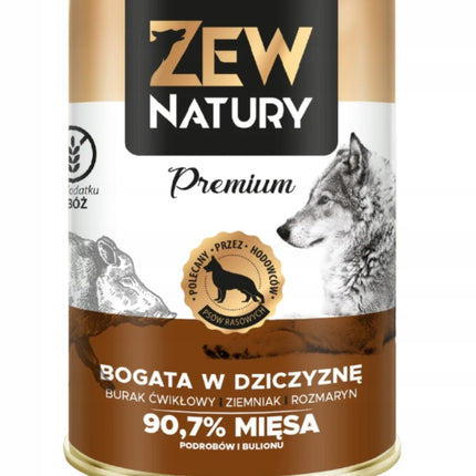 Mokra Karma Dla Psa ZEW NATURY 400g Bogata w Dziczyznę Dla Dorosłych Psów