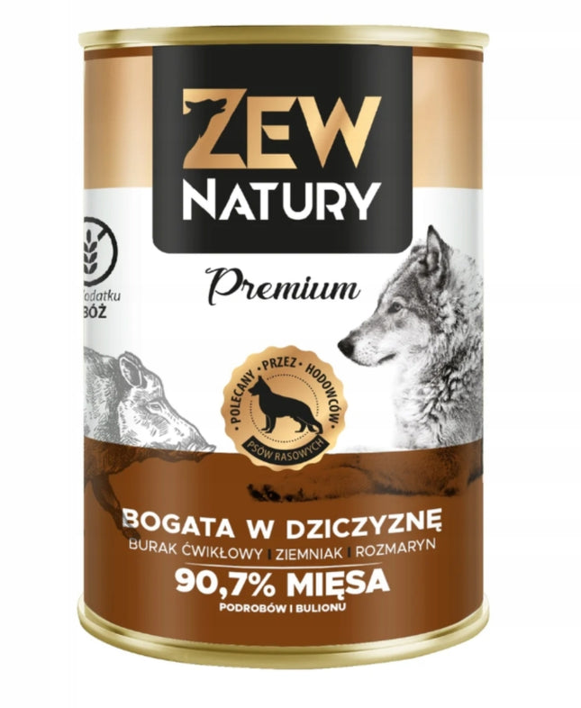 Mokra Karma Dla Psa ZEW NATURY 400g Bogata w Dziczyznę Dla Dorosłych Psów