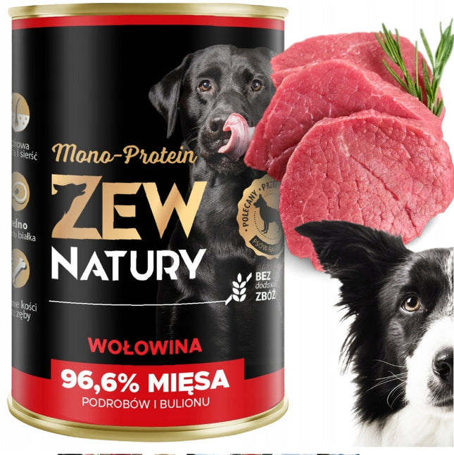 Mokra Karma Dla Psa Wołowina Puszka 400g Zew Natury MONO-PROTEIN