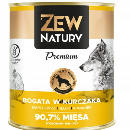 Mokra Karma Dla Psa Bogata w Kurczaka Puszka 800g Zew Natury PREMIUM